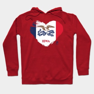 U.S. State - I Love Iowa - Iowa Flag Hoodie